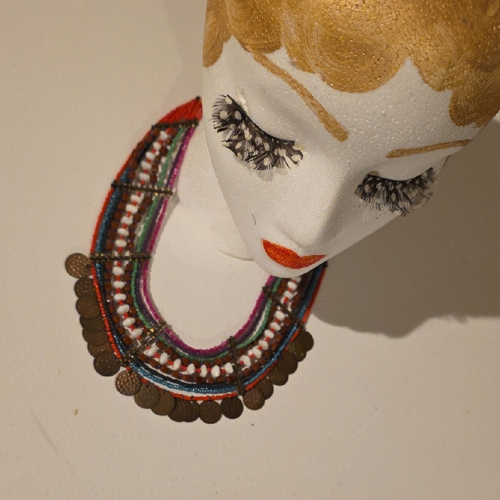 EARTHBOUND Red and Blue Statement Necklace